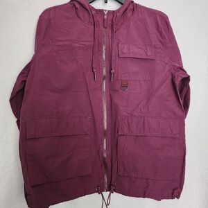 Empyre - Maroon Utility Jacket with Hood - Size Junior Large